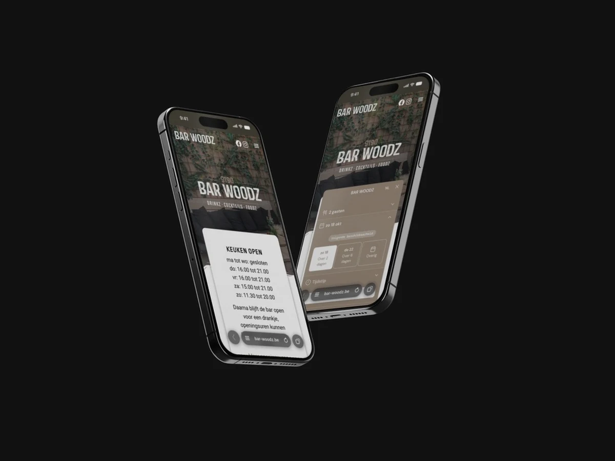 Website van Bar Woodz